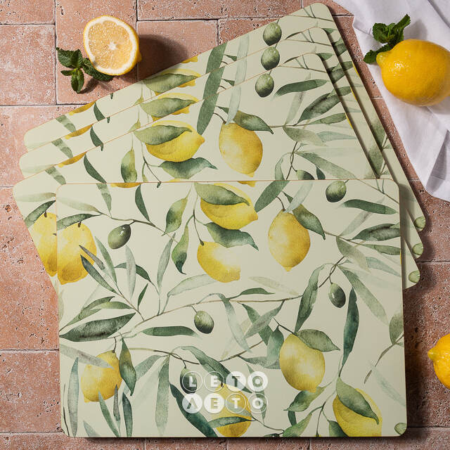 Набор плейсматов Citronella 40*30 см зеленый, 4 шт Boltze