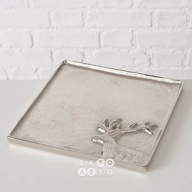 Металлический поднос Deer Majesto 19*19 см Boltze