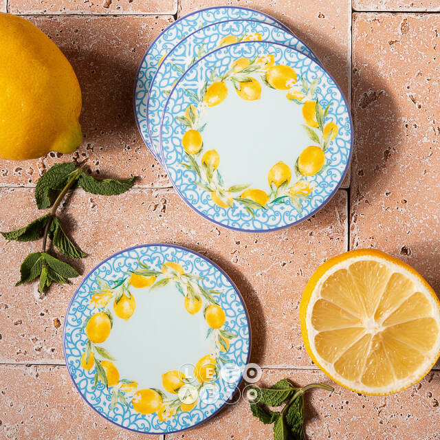 Набор подставок под кружки Capri Lemony 10 см голубой, 4 шт Boltze