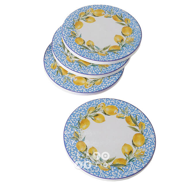 Набор подставок под кружки Capri Lemony 10 см белый, 4 шт Boltze