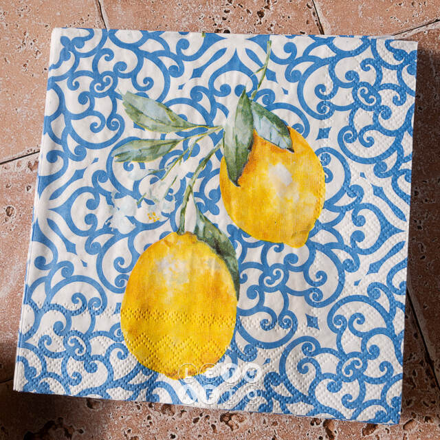 Бумажные салфетки Capri: Lemon a twig 17*17 см, 20 шт Boltze