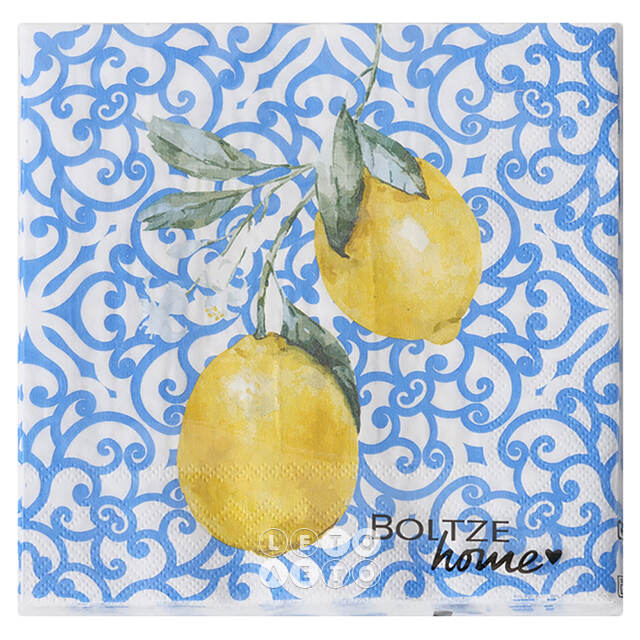 Бумажные салфетки Capri: Lemon a twig 17*17 см, 20 шт Boltze