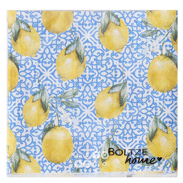 Бумажные салфетки Capri: Lemons 17*17 см, 20 шт Boltze
