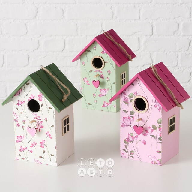 Садовое украшение Скворечник Primula 22 см розовый Boltze