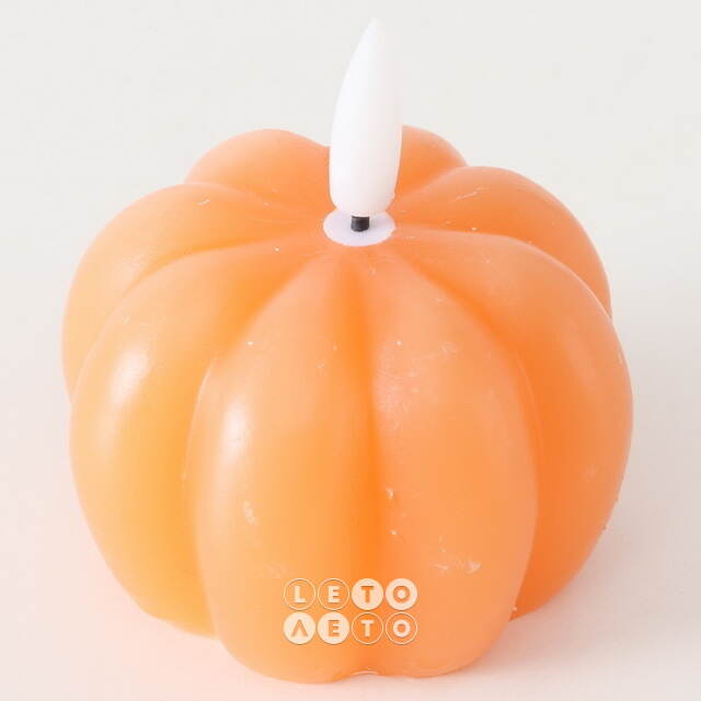Светодиодная свеча с имитацией пламени Pumpkin 8 см, таймер, на батарейках Boltze