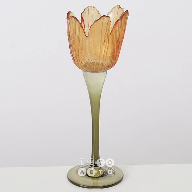 Набор стеклянных подсвечников Spring Tulip 24 см, 3 шт Boltze