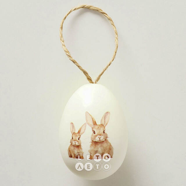 Пасхальные украшения Яйца Rabbit Brothers 6 см, 4 шт, подвеска  Boltze