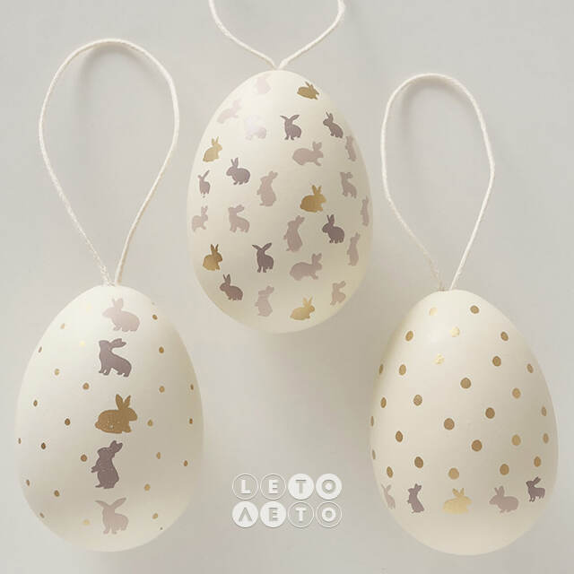 Пасхальные украшения Яйца Bunny Tinka 6 см, 12 шт, подвеска Boltze