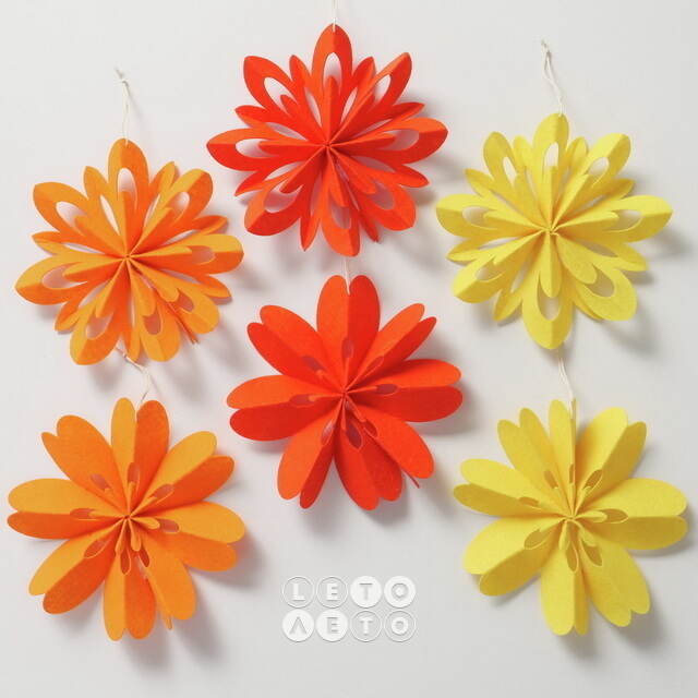Набор подвесных украшений Autumn Flowers 20 см, 6 шт Boltze