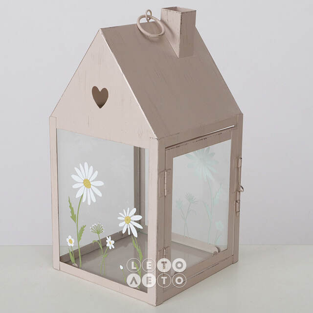 Подсвечник - домик Camomile 27*14 см розовый Boltze