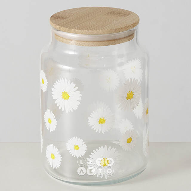 Стеклянная банка для хранения Field Chamomile 14 см Boltze