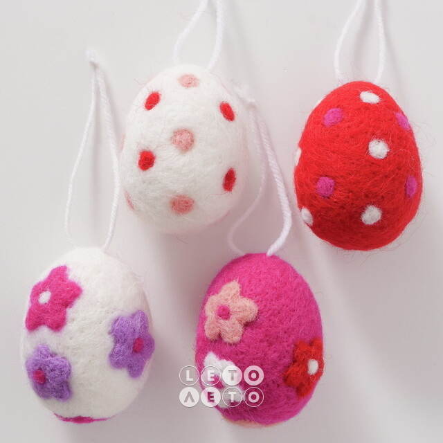 Пасхальные украшения Яйца Pink Easter 6 см, 4 шт, подвеска Boltze