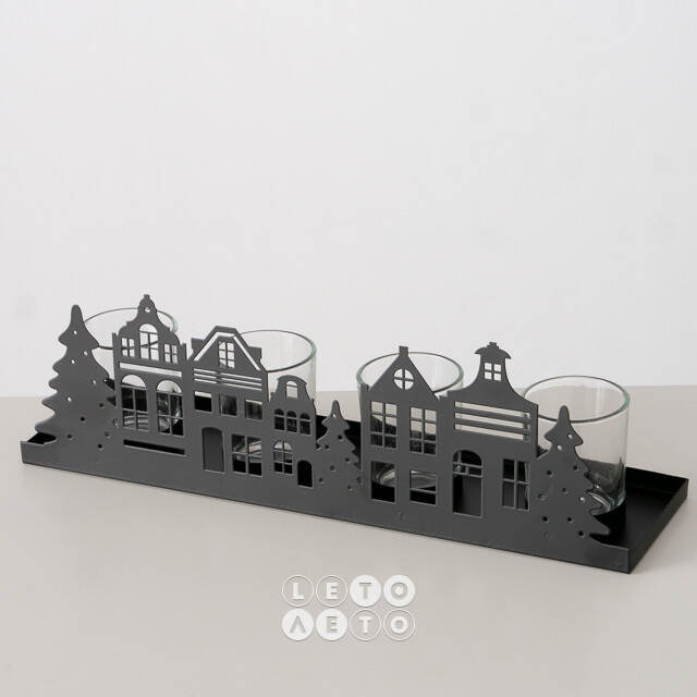Декоративный подсвечник Домики Hiddenville 35*11 см Boltze (Больтце)