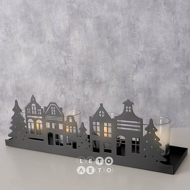 Декоративный подсвечник Домики Hiddenville 35*11 см Boltze (Больтце)