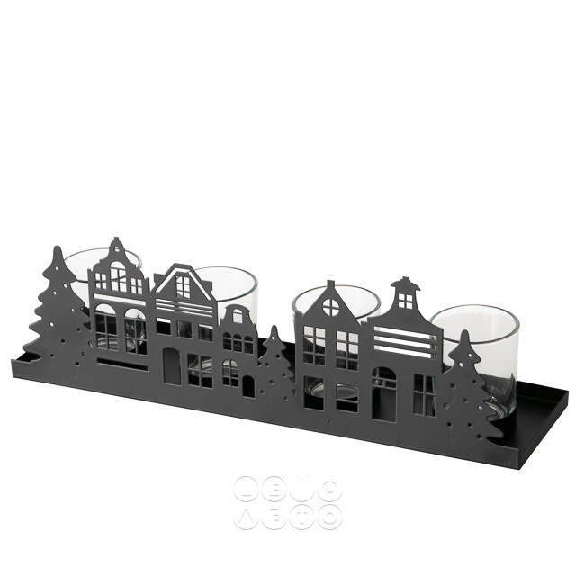 Декоративный подсвечник Домики Hiddenville 35*11 см Boltze (Больтце)