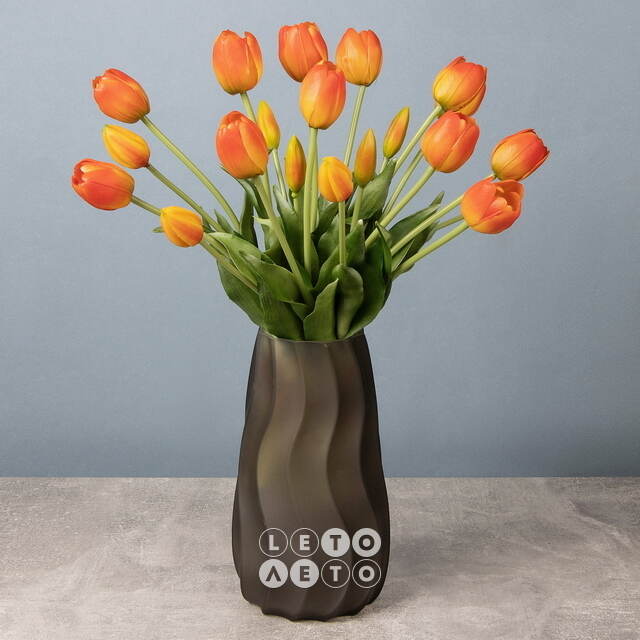 Силиконовые тюльпаны Spring Sun 5 шт, 40 см оранжевые EDG