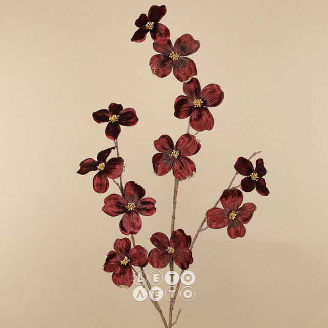 Декоративная ветка Cornus di Amore 100 см бордовая EDG