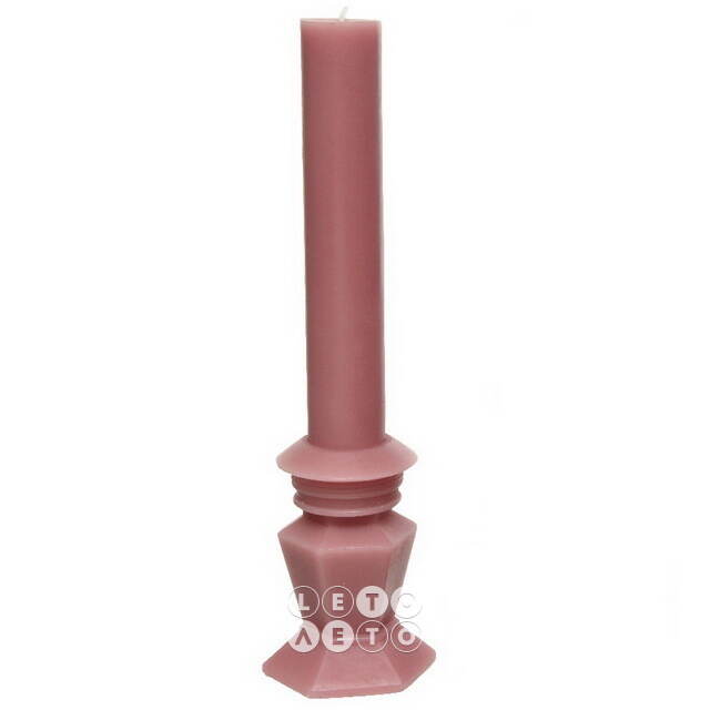 Декоративная свеча Caserta Royale: Velvet Pink 25 см Kaemingk
