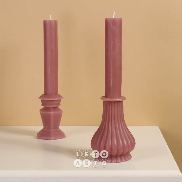 Декоративная свеча Normanni Royale: Velvet Pink 25 см Kaemingk