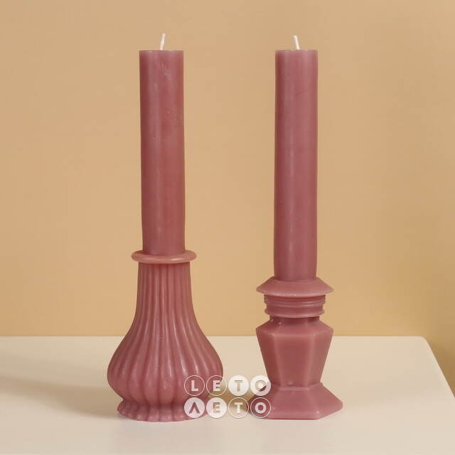 Декоративная свеча Normanni Royale: Velvet Pink 25 см Kaemingk