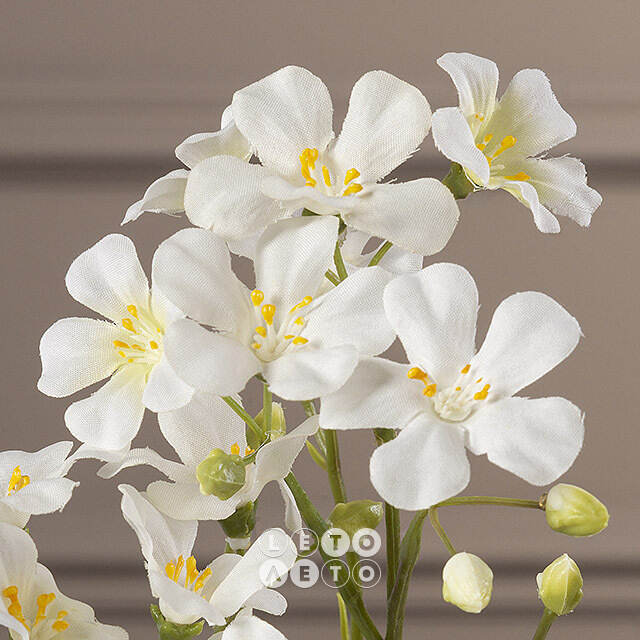 Искусственная ветка Оксалис - Serene Happiness 55 см белая EDG