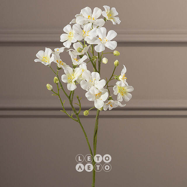 Искусственная ветка Оксалис - Serene Happiness 55 см белая EDG