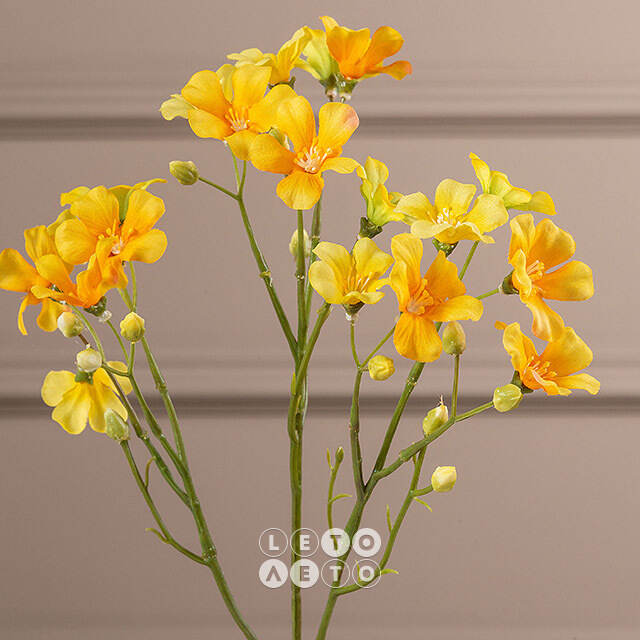 Искусственная ветка Оксалис - Serene Happiness 55 см желтая EDG