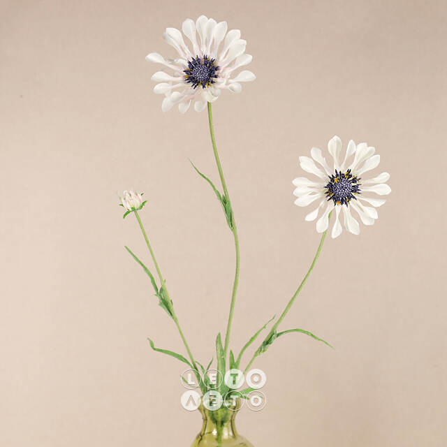 Искуcственный цветок Scabiosa - Perfecta White 65 см EDG