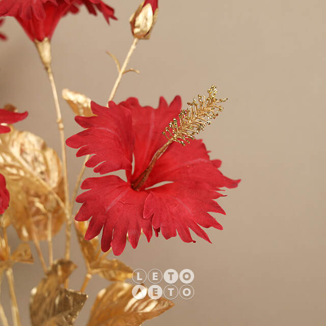 Искусственная ветка Hibiscus Chiara 68 см красная EDG