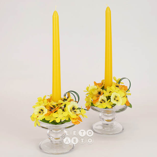 Венок для свечи Fascino Giallo 12 см EDG