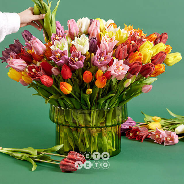 Силиконовые тюльпаны Loving Heart 3 шт, 48 см нежно-розовые EDG