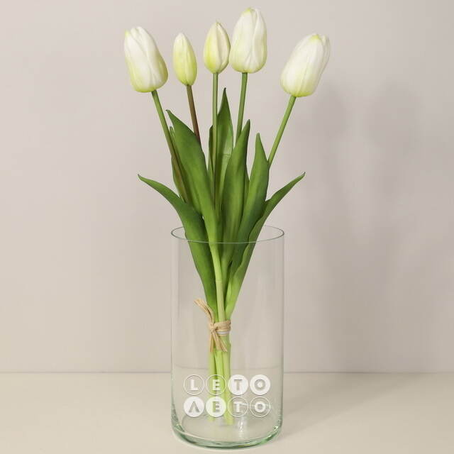 Силиконовые тюльпаны Principe Bianco 5 шт, 40 см EDG