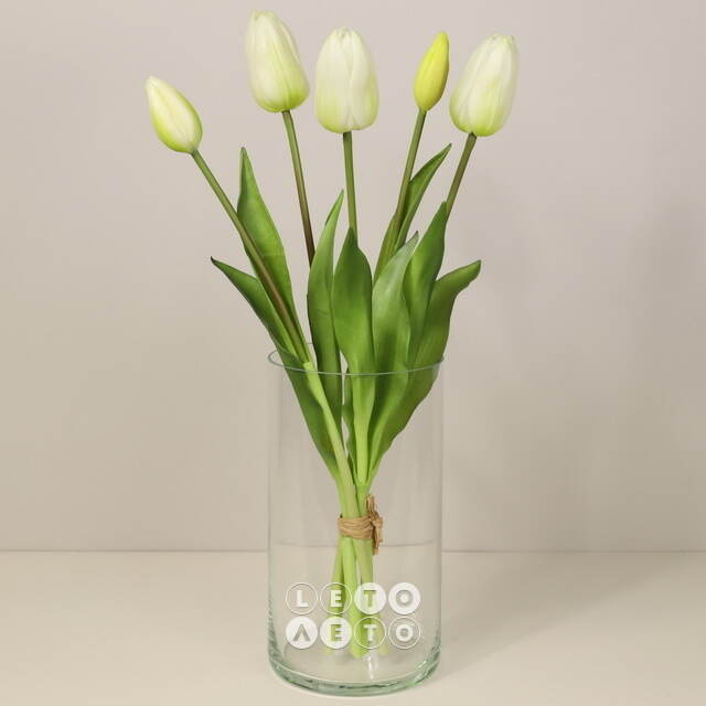 Силиконовые тюльпаны Saluti Bianco 5 шт, 40 см EDG