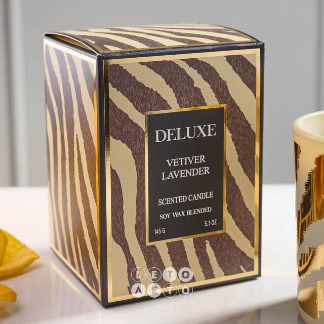 Ароматическая свеча в стакане Deluxe Edition - Лаванда и ветивер 8 см, 28 часов горения Kaemingk (Кейминг)