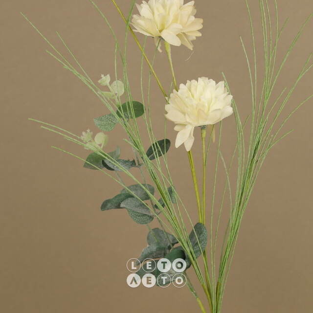 Искусственный букет Florance Garden - Белые Георгины 66 см Kaemingk