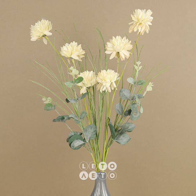 Искусственный букет Florance Garden - Белые Георгины 66 см Kaemingk