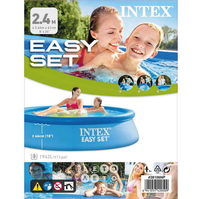 Надувной бассейн 28108 Intex Easy Set 244*61 см, фильтр-насос INTEX