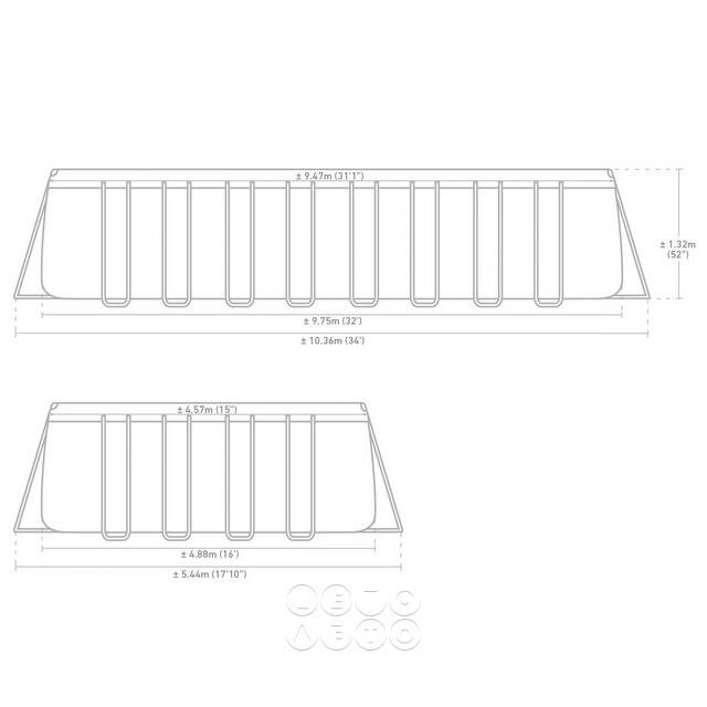 Прямоугольный каркасный бассейн 26374 Intex Ultra XTR Frame 975*488*132 см, песочный фильтр, аксессуары INTEX