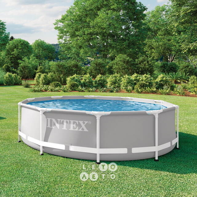 Каркасный бассейн 26702 Intex Prism Frame 305*76 см серый, картриджный фильтр INTEX