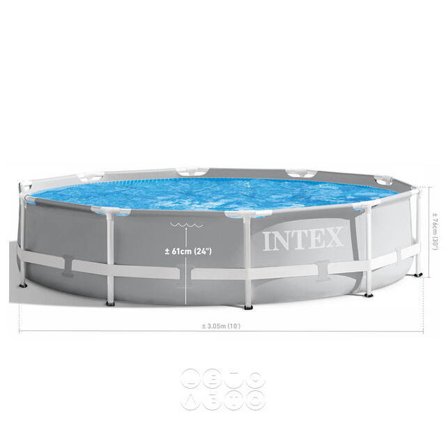 Каркасный бассейн 26702 Intex Prism Frame 305*76 см серый, картриджный фильтр INTEX