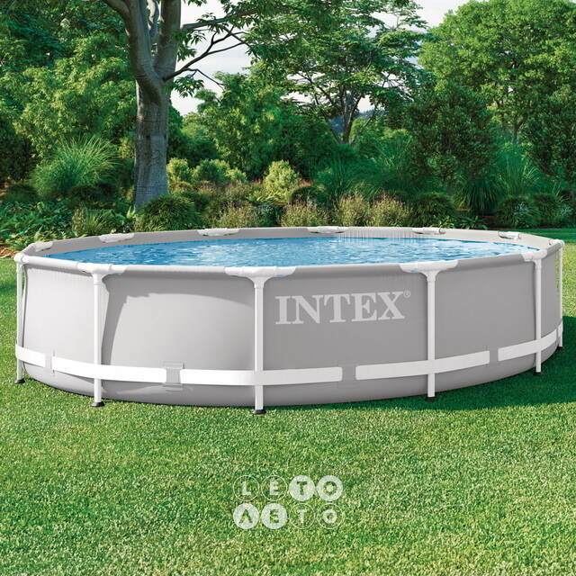 Каркасный бассейн 26712 Intex Prism Frame 366*76 см серый, фильтр-насос INTEX