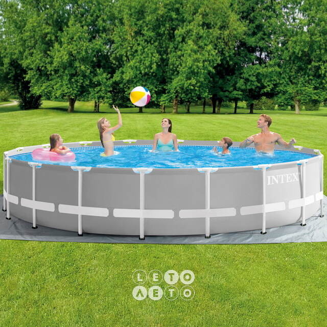Каркасный бассейн 26732 Intex Prism Frame 549*122 см серый, фильтр-насос, аксессуары INTEX