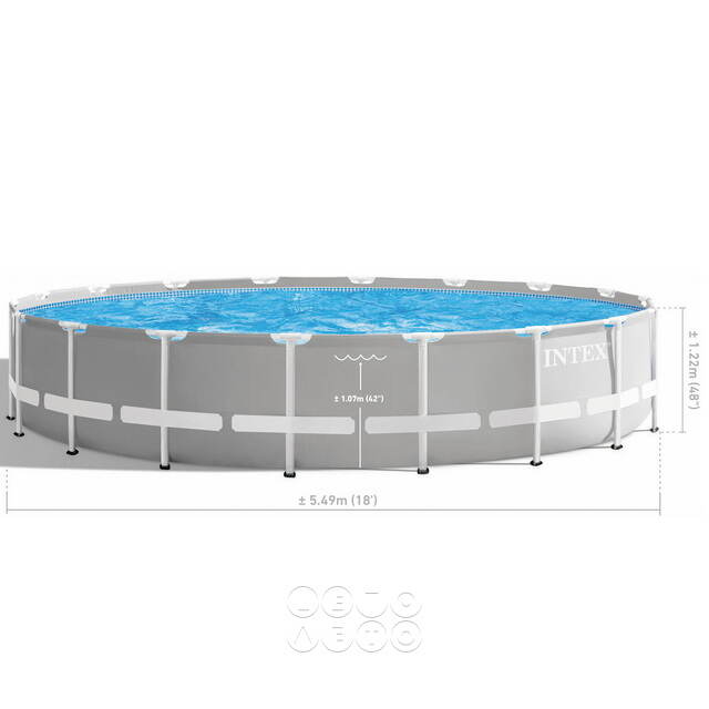 Каркасный бассейн 26732 Intex Prism Frame 549*122 см серый, фильтр-насос, аксессуары INTEX