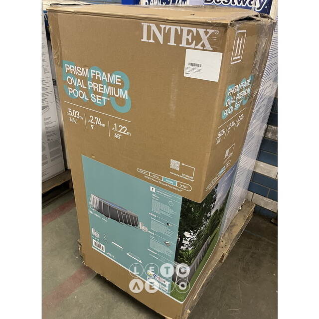 Каркасный овальный бассейн 26796 Intex Prism Frame 503*274*122 см, картриджный фильтр, аксессуары, уцененный INTEX