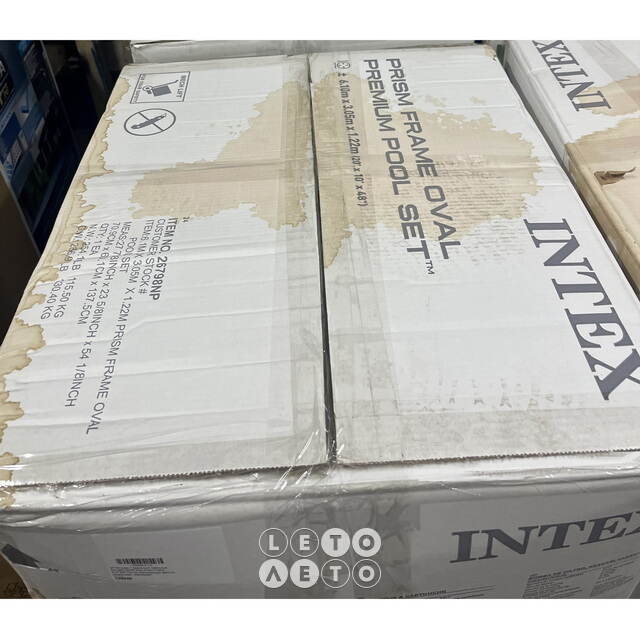 Каркасный овальный бассейн 26798 Intex Prism Frame 610*305*122 см, картриджный фильтр, аксессуары, уцененный INTEX