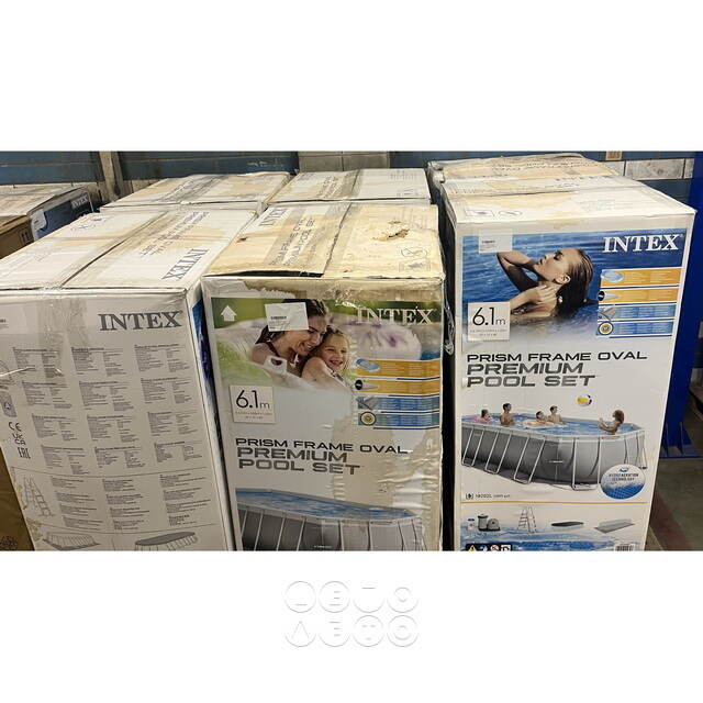 Каркасный овальный бассейн 26798 Intex Prism Frame 610*305*122 см, картриджный фильтр, аксессуары, уцененный INTEX