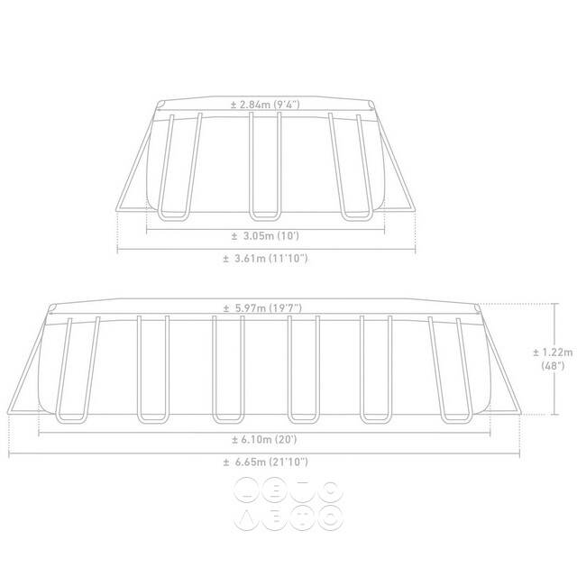 Каркасный овальный бассейн 26798 Intex Prism Frame 610*305*122 см, картриджный фильтр, аксессуары, уцененный INTEX