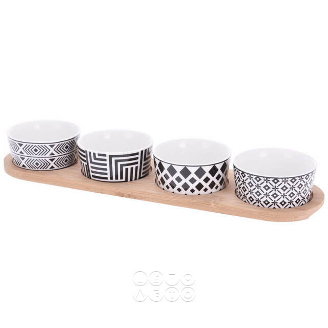 Набор для закусок Black and White 38*10 см, 5 предметов Koopman