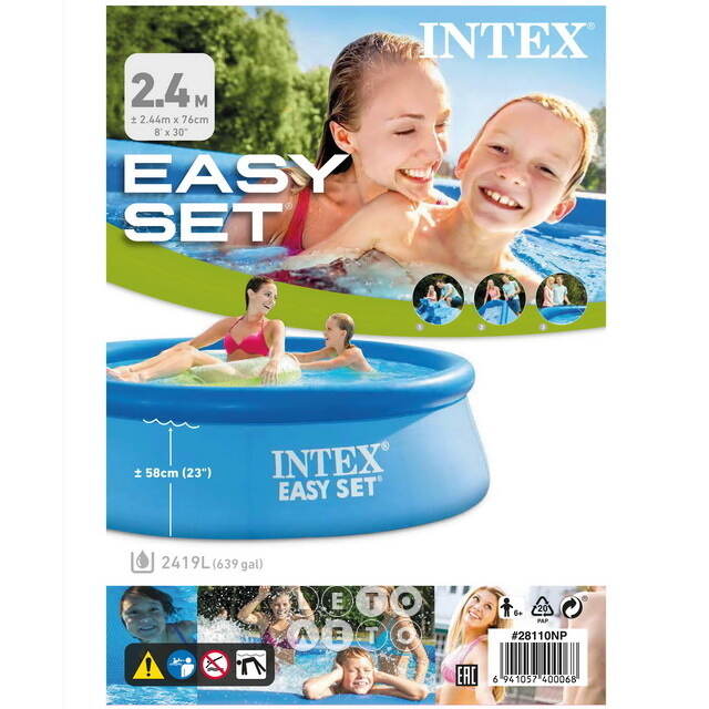 Надувной бассейн 28110 Intex Easy Set 244*76 см INTEX