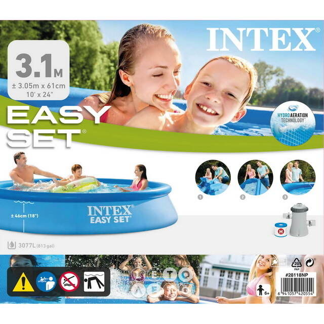 Надувной бассейн 28118 Intex Easy Set 305*61 см, фильтр-насос INTEX